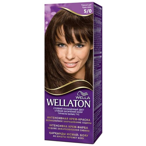 Wellaton стойкая крем-краска для волос, 5/0 темный дуб, 110 мл