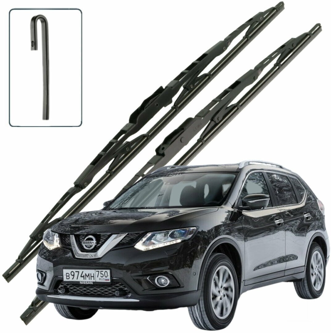 Дворники Nissan X-Trail (3) T32 Ниссан Х-трэйл Т32 5 дв 2013 2014 2015 2016 2017 2018 2019 каркасные для автомобиля 650мм-400мм 2шт