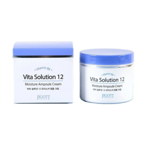 Jigott Крем увлажняющий ампульный - Vita solution 12 moisture ampoule cream, 100мл