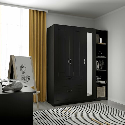 Шкаф для одежды для гостиной ГУД ЛАКК Сириус 3 двери 2 ящика, (ШхГхВ): 117.1х50.2х190 см, белый