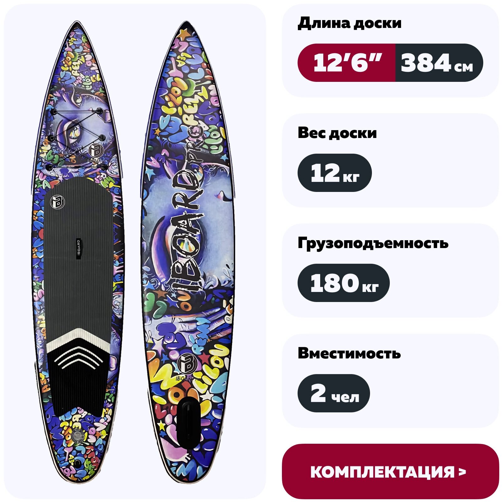 Сапборд SUP Iboard Pro Lotus 12.6