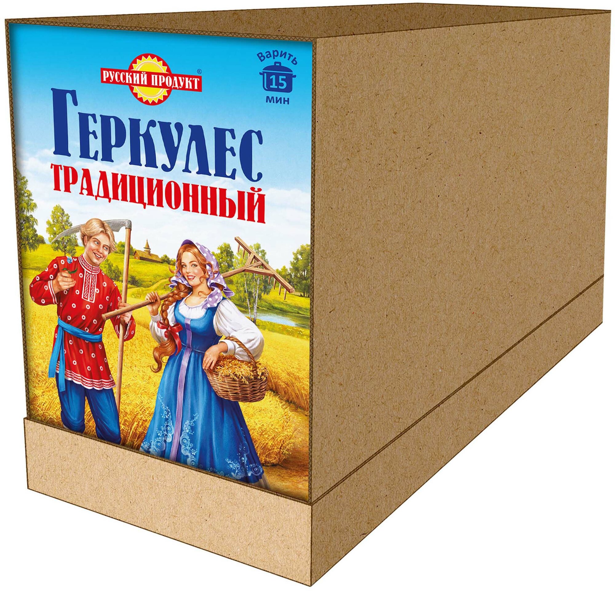 Овсяные хлопья Геркулес Традиционный 500 гр x 6 штук в коробке, Русский Продукт