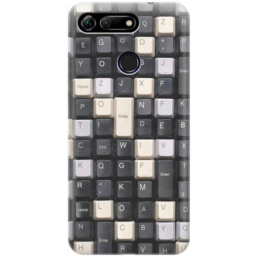 фото Re:pa накладка transparent для honor view 20 (v20) с принтом "черно-белые клавиши"