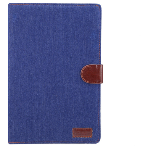 фото Чехол-обложка mypads для samsung galaxy tab s6 10.5 sm-t860 / t865 синий из настоящей джинсы с визитницей и застежкой