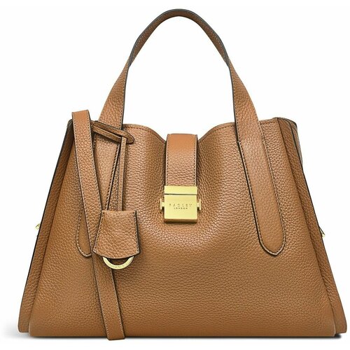 фото Сумка тоут radley sloane street medium zip-top grab rdlh7582259 повседневная, натуральная кожа, коричневый