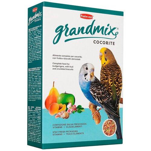 PADOVAN GRANDMIX COCORITE корм для волнистых попугаев (1 кг х 4 шт) padovan finch grandmix 1 kg