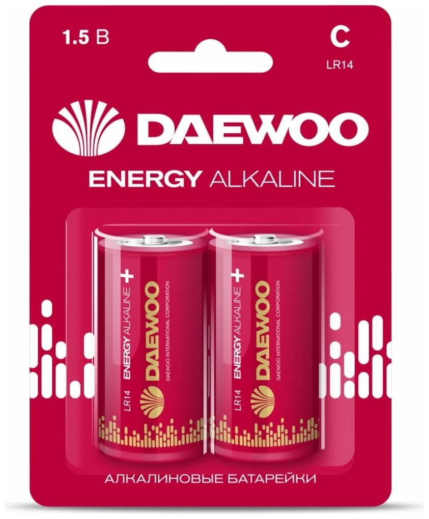 Батарейки алкалиновые DAEWOO ENERGY Alkaline "С" (LR14) 2 шт. (LR14EA-2B)