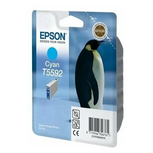 Картридж Epson T5592 голубой оригинальный T55924010 Epson Stylus Phoho RX700 epson девелопер картридж epson s050099 оригинальный голубой