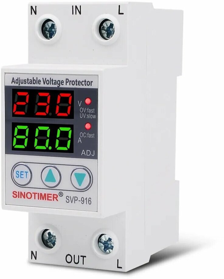 Реле контроля напряжения и тока Sinotimer SVP-916 80A