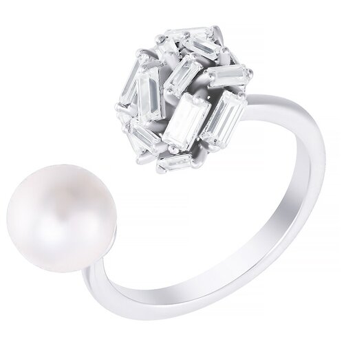 фото Element47 кольцо из серебра 925 пробы с кубическим цирконием и культивированным жемчугом sr-d00064_wp_001_wg, размер 17.5