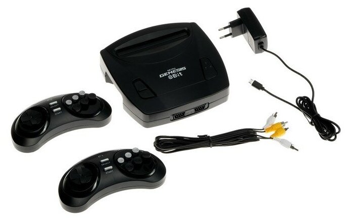 Игровая приставка Retro Genesis 8 Bit Wireless, AV кабель, 2 беспр. джойст, 300 игр, черная