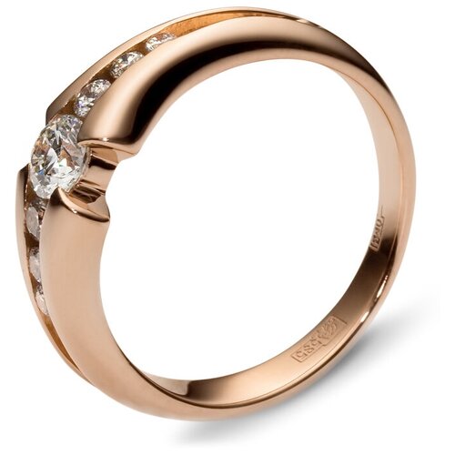 фото Эстет кольцо с 7 бриллиантами из красного золота 01к615533, размер 17