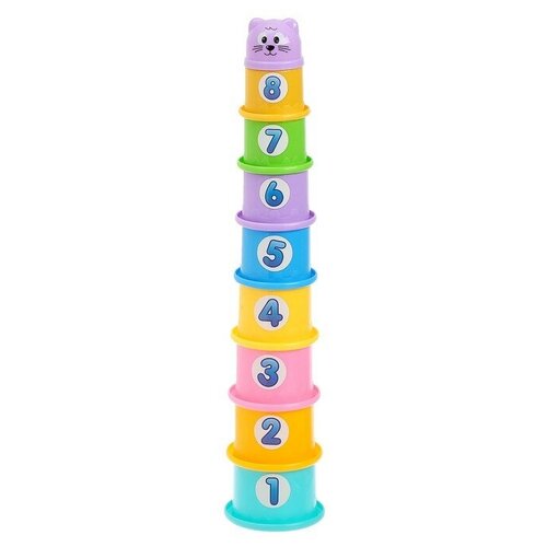 ZABIAKA Игрушка развивающая «Пирамидка-стаканчики: Теремок», 9 предметов