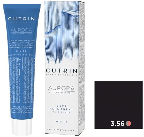 Cutrin AURORA Demi Безаммиачный краситель для волос, 3.56 Полярная ночь, 60 мл