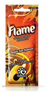 SOLBIANCA Крем для загара в солярии “Flame” Tingle эффект 4х bronzer, 15 мл (с нектаром манго, маслом кокоса)