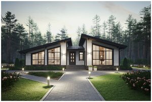 Проект дома Catalog-Plans-91-11 (71кв. м, 14.5x7.9м, <b>газобетонные</b> <b>блоки</b> 300) баня, материал - газобе