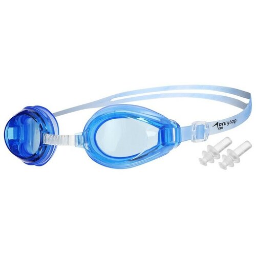 Очки для плавания, взрослые + беруши, цвет синий очки для плавания взрослые cliff 031mm цвет синий