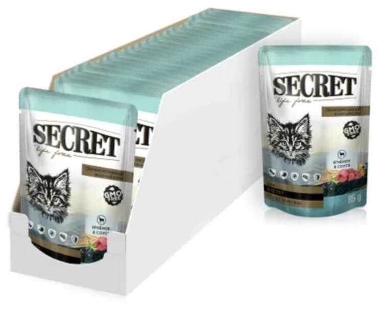 Секрет (Secret) Life Force 0085кг ягненок в соусе пауч для котят (22785) 24 шт.