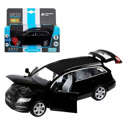Машина автопанорама Audi Q7, черный, 1/32, свет, звук, инерция, в/к 17,5*13,5*9 см JB1251292