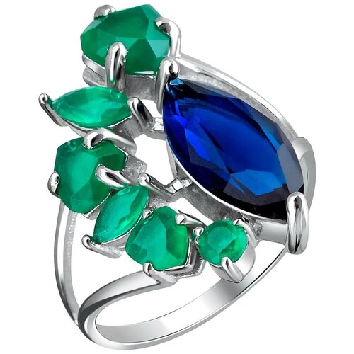 фото Эстет кольцо с кварцами из серебра с19к25059-6, размер 19.5