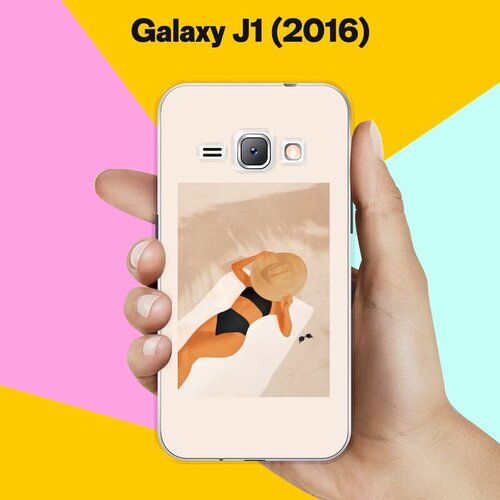 Силиконовый чехол на Samsung Galaxy J1 (2016) Девушка на пляже / для Самсунг Галакси Джей 1 (2016) пластиковый чехол forever young на samsung galaxy j1 самсунг галакси джей 1