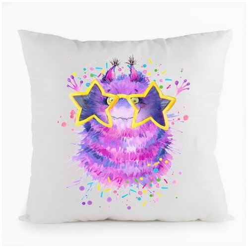 фото Подушка белая coolpodarok краски. монстрик5,белая