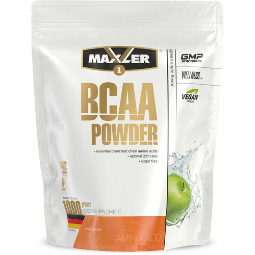 фото Аминокислотный комплекс maxler bcaa powder, яблоко, 1000 гр.