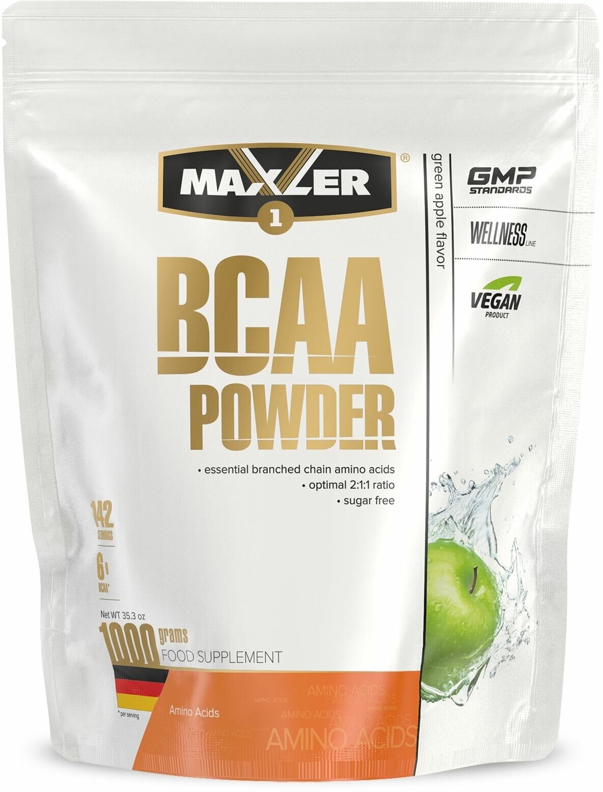 Maxler BCAA Powder EU 1000 гр (Maxler) Зеленое яблоко
