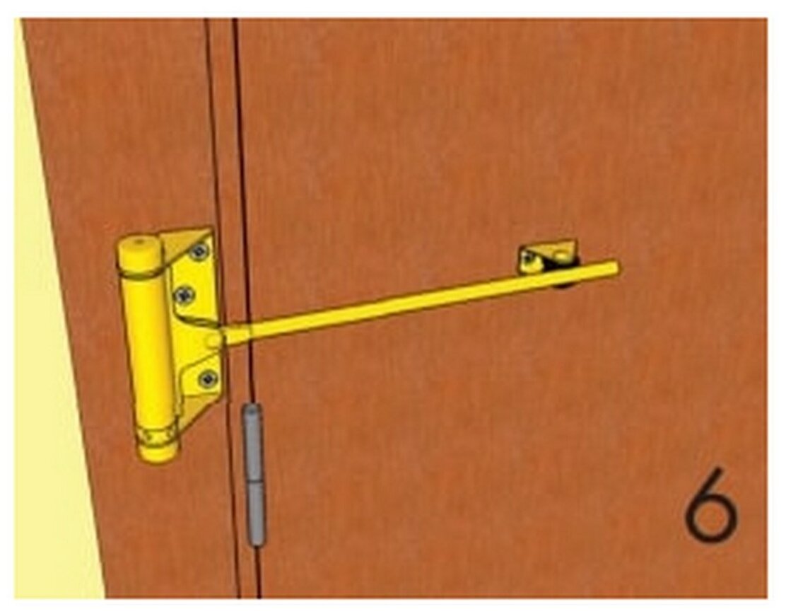 Дверной доводчик ALDEGHI LUIGI SPA стальной, пружинный, 125х300 мм, цвет: античная латунь, к-т: 1 шт + ключ с декоративными шурупами 115OA003 - фотография № 9
