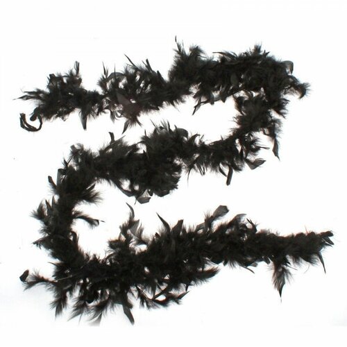 Карнавальное боа шарф из перьев, 2 м, 40 г, цвет черный карнавальное боа шарф из перьев 180 см 40 г цвет белый