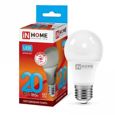 Лампа светодиодная LED-A60-VC 20Вт 230В E27 4000К 1900лм IN HOME 4690612020303