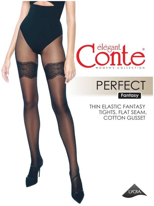 Колготки  Conte elegant Perfect, 30 den, размер 3, черный