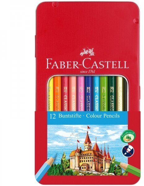 Faber-Castell Набор цветных карандашей, 12цв, заточен, метал. кор. sela25