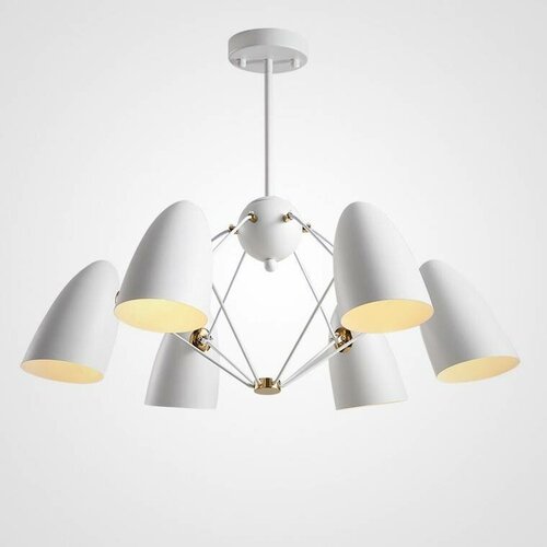 Подвесная дизайнерская люстра белая на 6 плафонов 9900₽