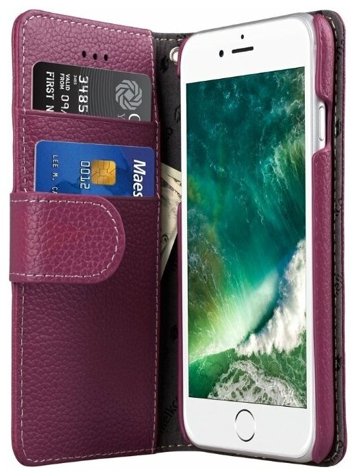 Кожаный чехол книжка Melkco для iPhone 7/8 (4.7") - Wallet Book Type - сиреневый