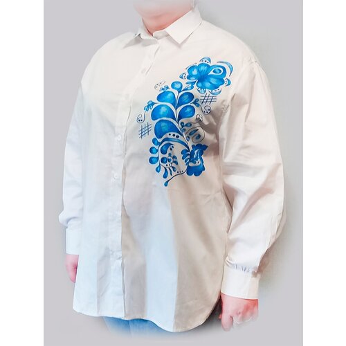 фото Рубашка женская оверсайз с авторской росписью диз_арт_катруся