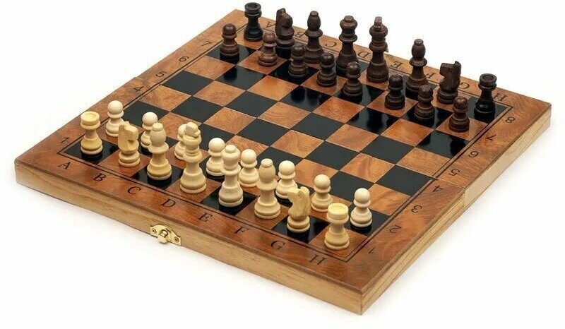 Деревянная настольная игра 3 в 1 : "Шахматы Шашки Нарды" размер поля 24х24 см