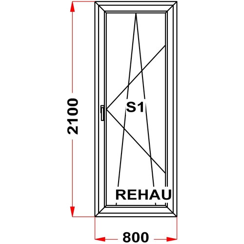 Балконная дверь ПВХ REHAU (2100 x 800)