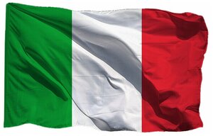 Флаг Италии на шёлке, 90х135 см - для ручного древка
