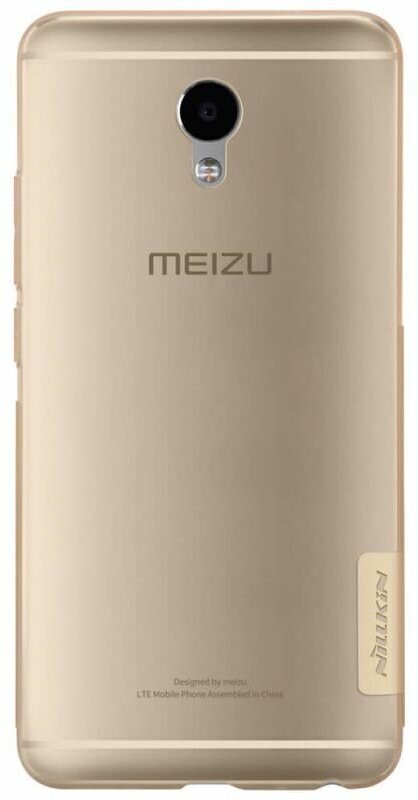 Силиконовый чехол Nillkin Nature Series TPU case для Meizu M5 Note золотистый-прозрачный