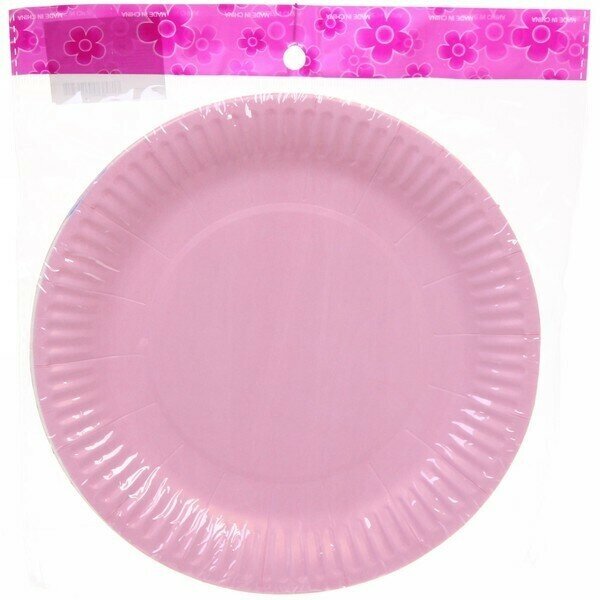 Тарелка бумажная 18 см в наборе 10 шт «Розовая» - фотография № 2