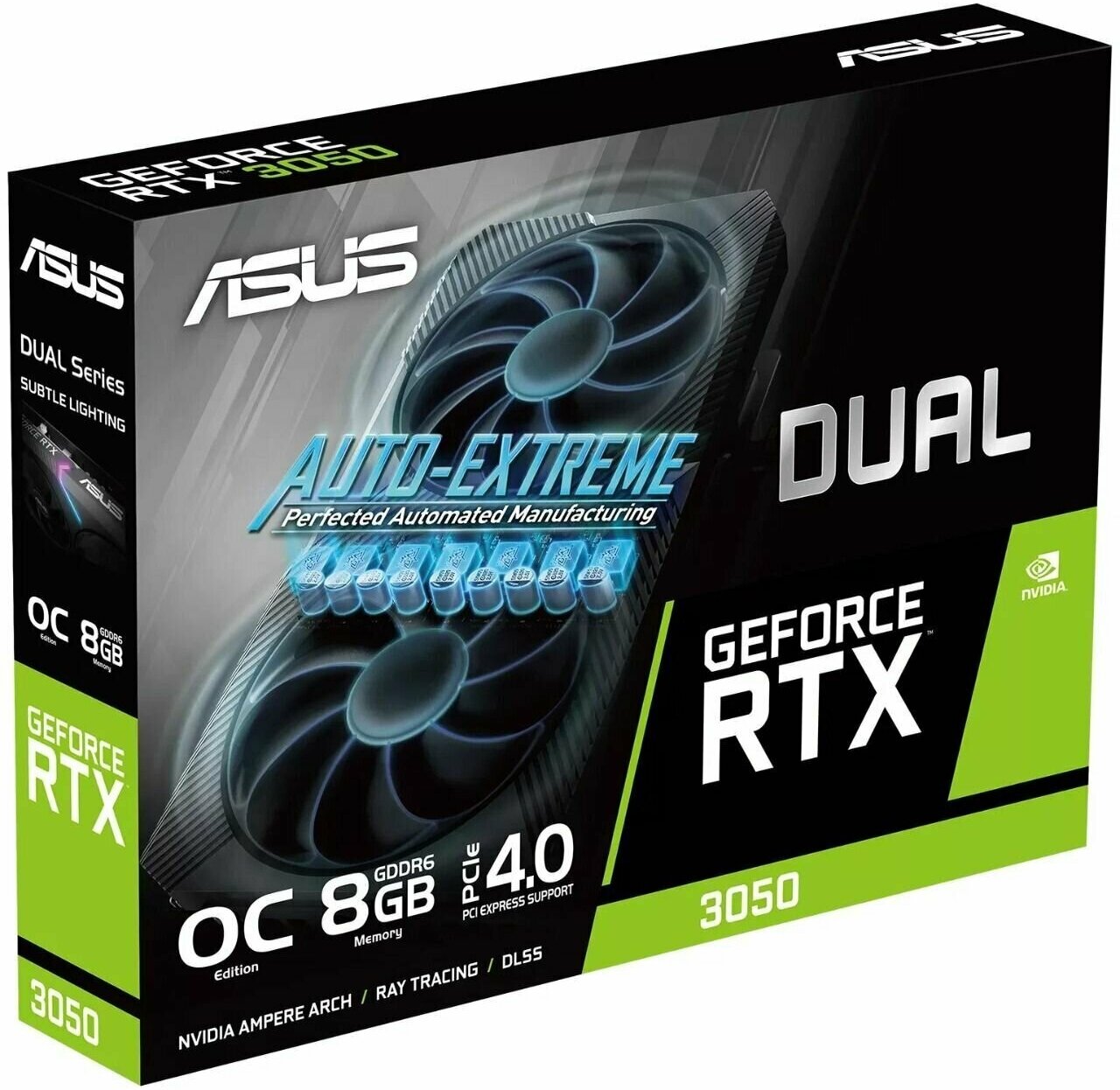 Видеокарта ASUS GeForce RTX 3050 Dual OC 8G 1822MHz PCI-E 4.0 8192Mb 14000MHz 128-bit 1xHDMI 3xDP HDCP DUAL-RTX3050-O8G