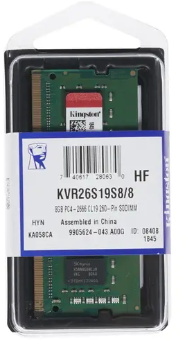 Оперативная память Kingston ValueRAM 8 ГБ DDR4 2666 МГц SODIMM CL19 KVR26S19S8/8 - фотография № 12