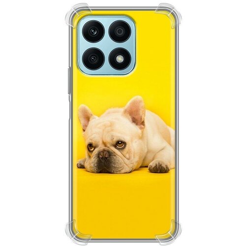 Дизайнерский силиконовый с усиленными углами чехол для Хонор Х8а / Huawei Honor X8a Собака бульдог силиконовый чехол желто розовые фигуры на honor x8a хонор х8а с эффектом блика