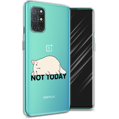 Силиконовый чехол на OnePlus 8T / ВанПлас 8Т Cat not today, прозрачный силиконовый чехол на oneplus 8t ванплас 8т бирюзовые соты