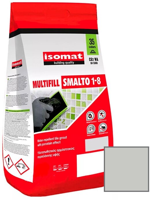 Затирка полимерцементная Isomat Multifill Smalto 1-8 29 Серебряно-серая 2 кг