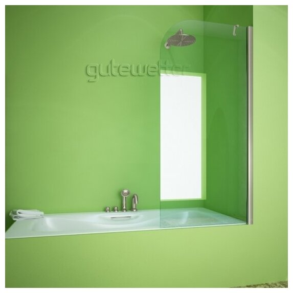 Шторка на ванну GWMPLP61AS 45x150 см профиль хром матовый цвет стекла бесцветный стекло закаленное 6 мм