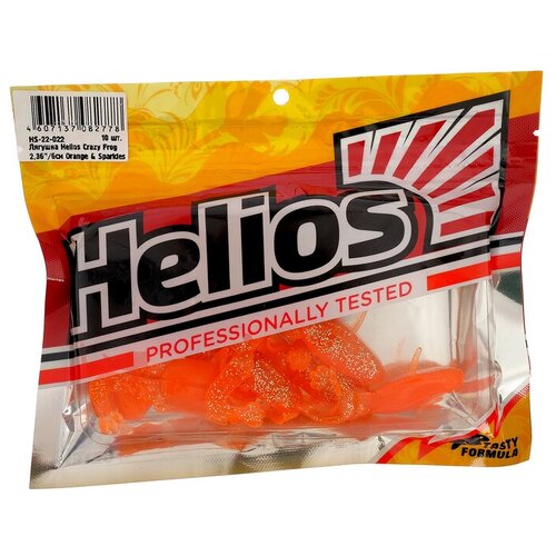 лягушка helios frog fio Лягушка Helios Crazy Frog Orange & Sparkles, 60 мм, 10 шт. (HS-22-022)