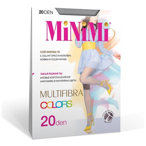 Колготки MiNiMi Multifibra Colors, 20 den, размер 4, серый колготки minimi multifibra colors 20 den размер 4 желтый