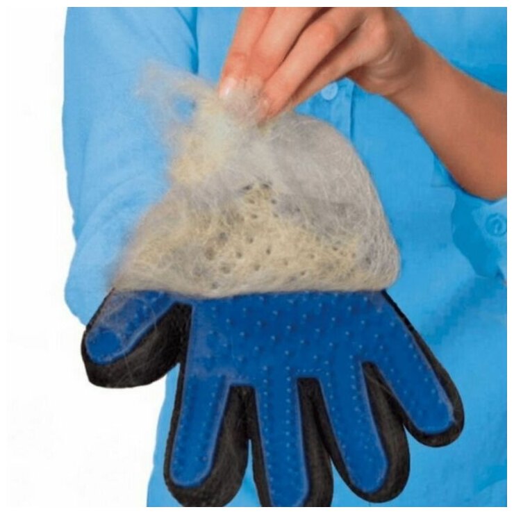 Перчатка - рукавичка для вычёсывания шерсти домашних животных - фотография № 9